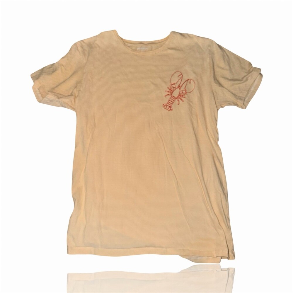 Bonobos T-Shirt Mens Size M Slim Fit Yellow/White Striped Crew Neck